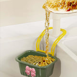 Maxbell Sink Strainer Basket Hanging Basket Kitchen Drain Shelf for Kitchen Bathroom Green