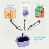 Maxbell Foldable Hair Removal Wax Melter US 110V Plug Multifunctional 500ml Capacity Purple