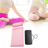 Maxbell Acupressure Mat and Pillow Set Premium Accupressure Pad for Leg Hip Shoulder Pink White