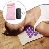 Maxbell Acupressure Mat and Pillow Set Premium Accupressure Pad for Leg Hip Shoulder Pink White