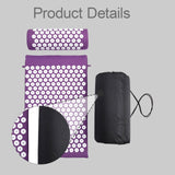 Maxbell Acupressure Mat and Pillow Set Premium Accupressure Pad for Leg Hip Shoulder Purple White