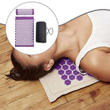Maxbell Acupressure Mat and Pillow Set Premium Accupressure Pad for Leg Hip Shoulder Purple White