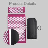 Maxbell Acupressure Mat and Pillow Set Premium Accupressure Pad for Leg Hip Shoulder Rose Red White