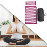 Maxbell Acupressure Mat and Pillow Set Premium Accupressure Pad for Leg Hip Shoulder Rose Red White