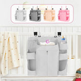 Maxbell Hanging Diaper Organizer Storage Bag Diaper Stacker for Bedroom Newborn Baby Gray
