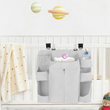 Maxbell Hanging Diaper Organizer Storage Bag Diaper Stacker for Bedroom Newborn Baby Gray