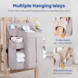 Maxbell Hanging Diaper Organizer Storage Bag Diaper Stacker for Bedroom Newborn Baby Gray