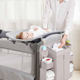 Maxbell Hanging Diaper Organizer Storage Bag Diaper Stacker for Bedroom Newborn Baby Gray