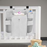 Maxbell Hanging Diaper Organizer Storage Bag Diaper Stacker for Bedroom Newborn Baby Gray