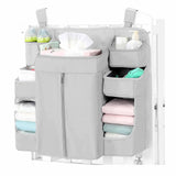 Maxbell Hanging Diaper Organizer Storage Bag Diaper Stacker for Bedroom Newborn Baby Gray