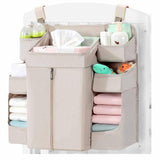 Maxbell Hanging Diaper Organizer Storage Bag Diaper Stacker for Bedroom Newborn Baby Beige