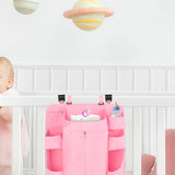 Maxbell Hanging Diaper Organizer Storage Bag Diaper Stacker for Bedroom Newborn Baby Pink