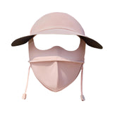 Maxbell Face Mask with Brim Reusable Portable Face Covering for Beach Travel Outdoor pink