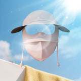 Maxbell Face Mask with Brim Reusable Portable Face Covering for Beach Travel Outdoor pink