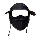 Maxbell Face Mask with Brim Reusable Portable Face Covering for Beach Travel Outdoor black