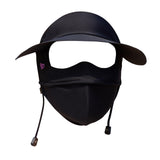 Maxbell Face Mask with Brim Reusable Portable Face Covering for Beach Travel Outdoor black