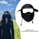 Maxbell Face Mask with Brim Reusable Portable Face Covering for Beach Travel Outdoor black