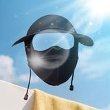 Maxbell Face Mask with Brim Reusable Portable Face Covering for Beach Travel Outdoor black
