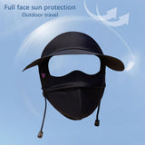 Maxbell Face Mask with Brim Reusable Portable Face Covering for Beach Travel Outdoor black