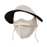 Maxbell Face Mask with Brim Reusable Portable Face Covering for Beach Travel Outdoor white