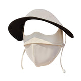 Maxbell Face Mask with Brim Reusable Portable Face Covering for Beach Travel Outdoor white