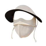 Maxbell Face Mask with Brim Reusable Portable Face Covering for Beach Travel Outdoor white