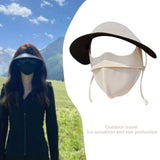 Maxbell Face Mask with Brim Reusable Portable Face Covering for Beach Travel Outdoor white