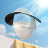 Maxbell Face Mask with Brim Reusable Portable Face Covering for Beach Travel Outdoor white