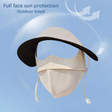 Maxbell Face Mask with Brim Reusable Portable Face Covering for Beach Travel Outdoor white