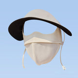 Maxbell Face Mask with Brim Reusable Portable Face Covering for Beach Travel Outdoor white