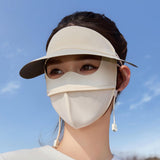 Maxbell Face Mask with Brim Reusable Portable Face Covering for Beach Travel Outdoor white