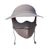 Maxbell Face Mask with Brim Reusable Portable Face Covering for Beach Travel Outdoor dark gray