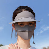 Maxbell Face Mask with Brim Reusable Portable Face Covering for Beach Travel Outdoor dark gray