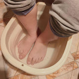 Maxbell Foot Bath Tub Basin Folding Foot Bath Bucket for Home Mobile Phone Holder White