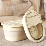 Maxbell Foot Bath Tub Basin Folding Foot Bath Bucket for Home Mobile Phone Holder White