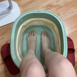 Maxbell Foot Bath Tub Basin Folding Foot Bath Bucket for Home Mobile Phone Holder Green