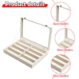 Maxbell Sunglasses Show Tray 8 Grids Modern Glasses Case for Jewelry Beads Necklaces Beige Yellow