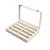 Maxbell Sunglasses Show Tray 8 Grids Modern Glasses Case for Jewelry Beads Necklaces Beige Yellow