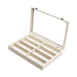 Maxbell Sunglasses Show Tray 8 Grids Modern Glasses Case for Jewelry Beads Necklaces Beige Yellow