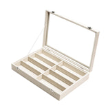 Maxbell Sunglasses Show Tray 8 Grids Modern Glasses Case for Jewelry Beads Necklaces Beige Yellow