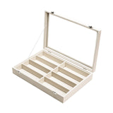 Maxbell Sunglasses Show Tray 8 Grids Modern Glasses Case for Jewelry Beads Necklaces Beige Yellow