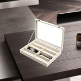 Maxbell Sunglasses Show Tray 8 Grids Modern Glasses Case for Jewelry Beads Necklaces Beige Yellow