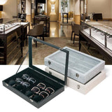 Maxbell Sunglasses Show Tray 8 Grids Modern Glasses Case for Jewelry Beads Necklaces Black