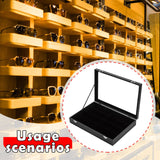 Maxbell Sunglasses Show Tray 8 Grids Modern Glasses Case for Jewelry Beads Necklaces Black