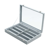 Maxbell Sunglasses Show Tray 8 Grids Modern Glasses Case for Jewelry Beads Necklaces Gray Plush