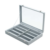 Maxbell Sunglasses Show Tray 8 Grids Modern Glasses Case for Jewelry Beads Necklaces Gray Plush