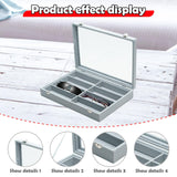 Maxbell Sunglasses Show Tray 8 Grids Modern Glasses Case for Jewelry Beads Necklaces Gray Plush