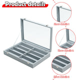 Maxbell Sunglasses Show Tray 8 Grids Modern Glasses Case for Jewelry Beads Necklaces Gray Plush