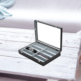 Maxbell Sunglasses Show Tray 8 Grids Modern Glasses Case for Jewelry Beads Necklaces Black Gray