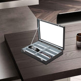 Maxbell Sunglasses Show Tray 8 Grids Modern Glasses Case for Jewelry Beads Necklaces Black Gray